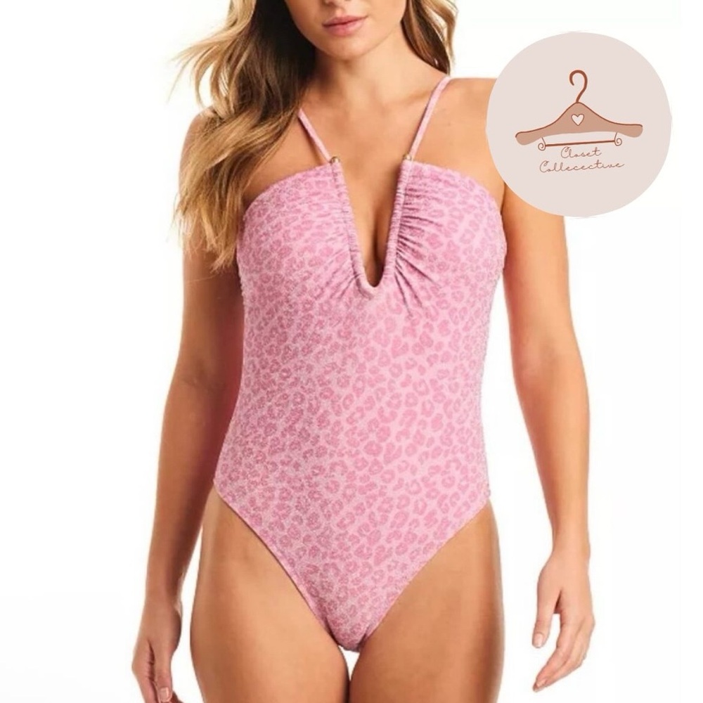 Jessica Simpson Pink Floral One Piece Swimsuit